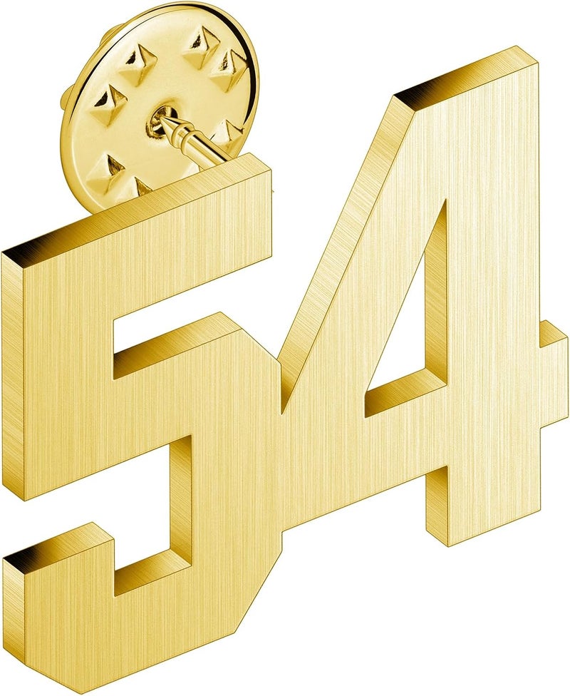 AMITER Personalized 0-100 Number Lapel Pins, 18K Gold Brooch Pin Tie Tacks for Suits, Neckties, Hats, Men & Women - Image 1